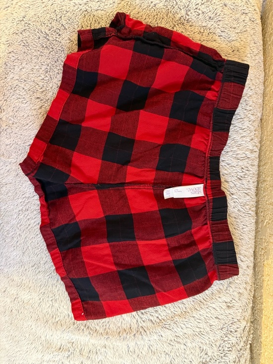 stars above Red and Black Buffalo Plaid Lounge Shorts - Picture 3 of 5